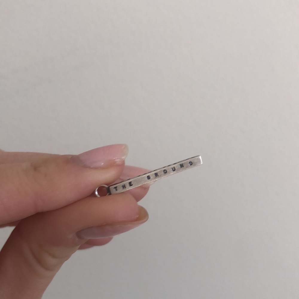 Silver Bar Pendant “Keep Your Eyes on The Stars And Your Feet on The Ground”